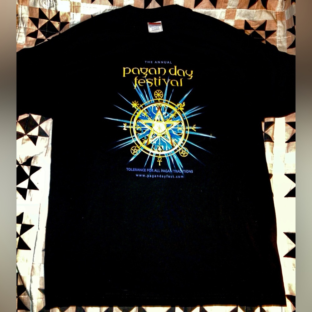 PAGAN DAY FESTIVAL Tshirt Mens L Tolerance For All Pagan Traditions (Annual) NEW